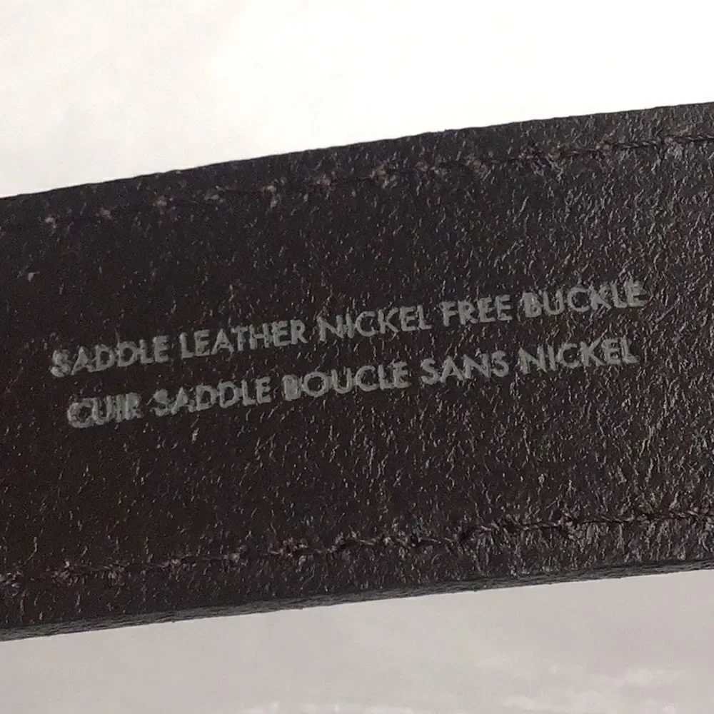 14th & Union Dark Brown Saddle Leather Nickle Free Buckle Belt New no Tags